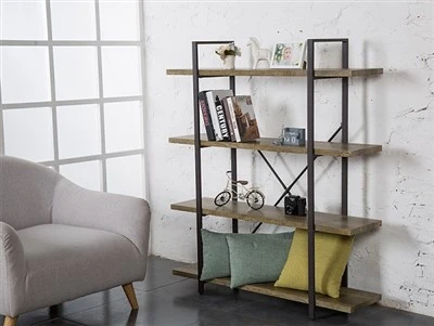 Bibliothèque à 4 niveaux/Étagère à 4 niveaux en métal