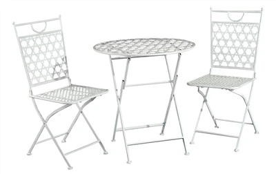 Table et chaises de jardin d'extérieur en métal