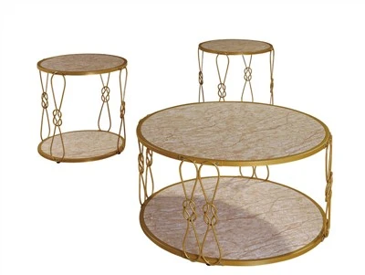 Lot de 2 tables basses rondes